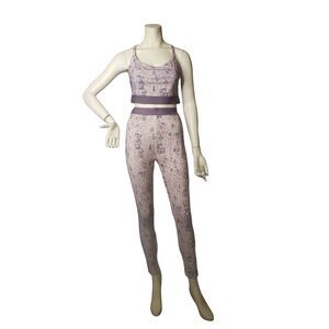WORKOUT Snakeskin Leggings and Sports Bra Top Set Womens Size Large